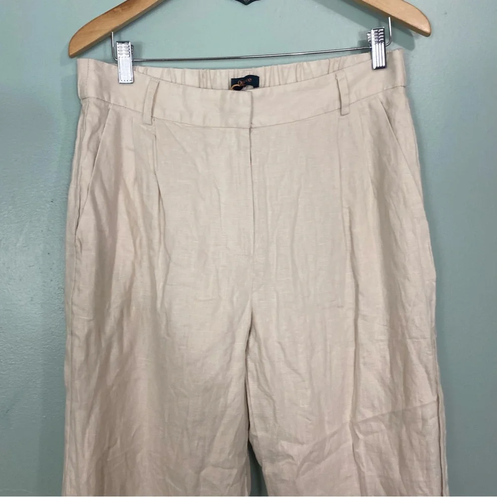 Quince Pleated‎ Linen Trouser Pants Cream Size 16